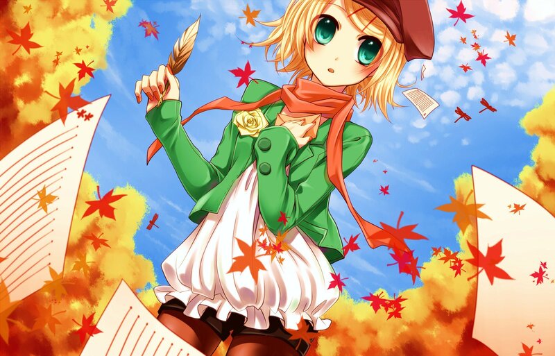 Blonde Anime Girl — Green