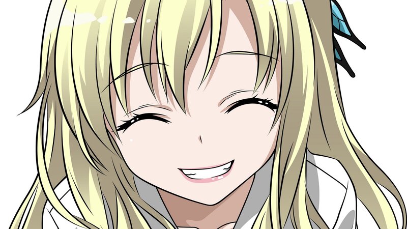 Blonde Anime Girl — Happy, Smiling