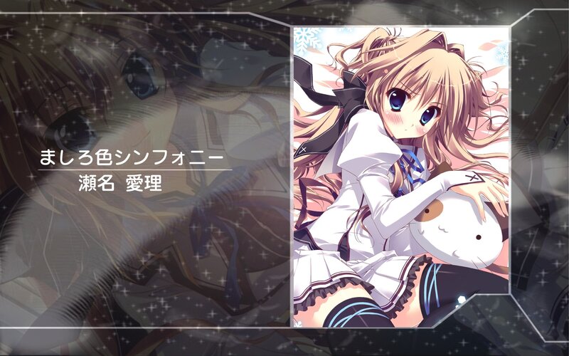 Blonde Anime Girl Holding Plush