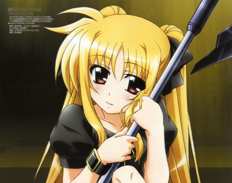 Blonde Anime Girl Holding Staff