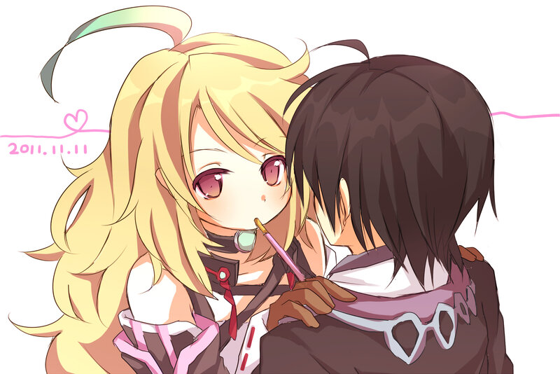 Blonde Anime Girl Hugging — Yellow