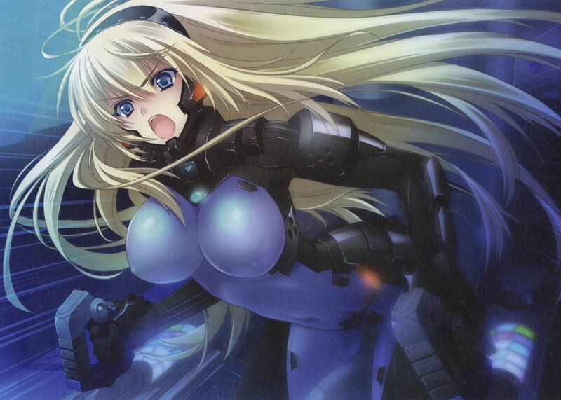 blonde anime girl in armor