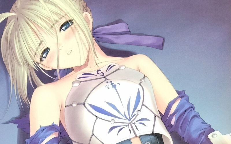 blonde anime girl in armor
