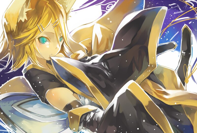 blonde anime girl in armor