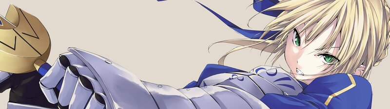 Blonde Anime Girl in Armor — Blue, Determined