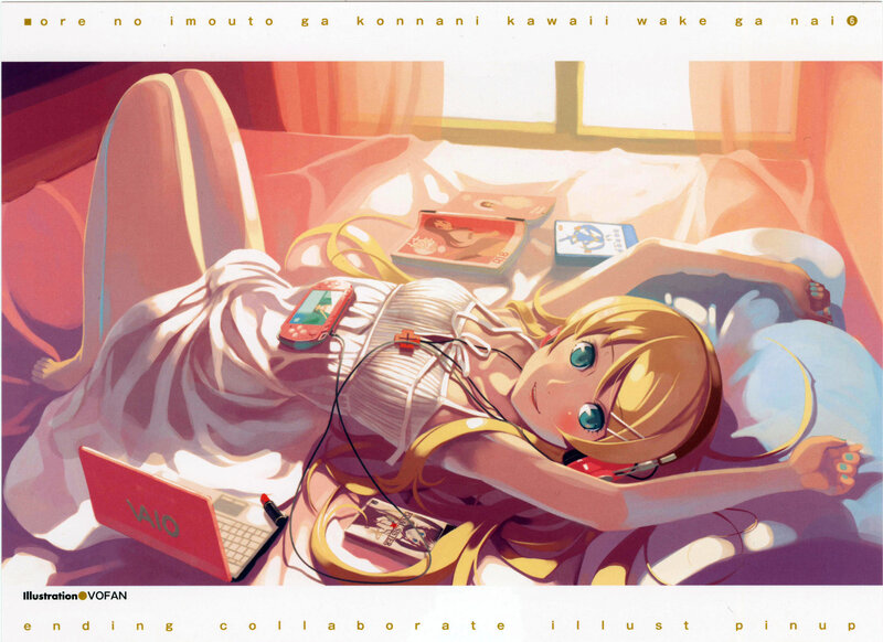 Blonde Anime Girl in Bed — Pink