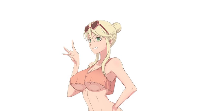 blonde anime girl in bikini