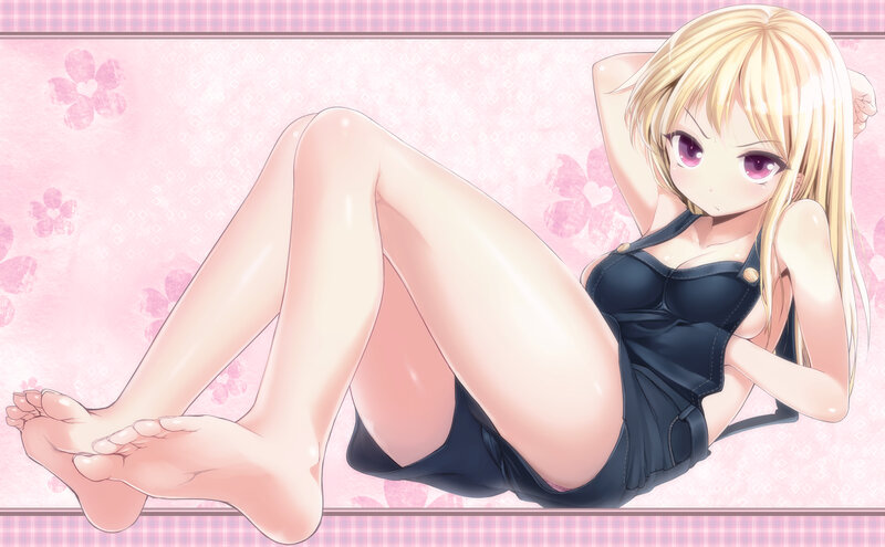 blonde anime girl in black outfit