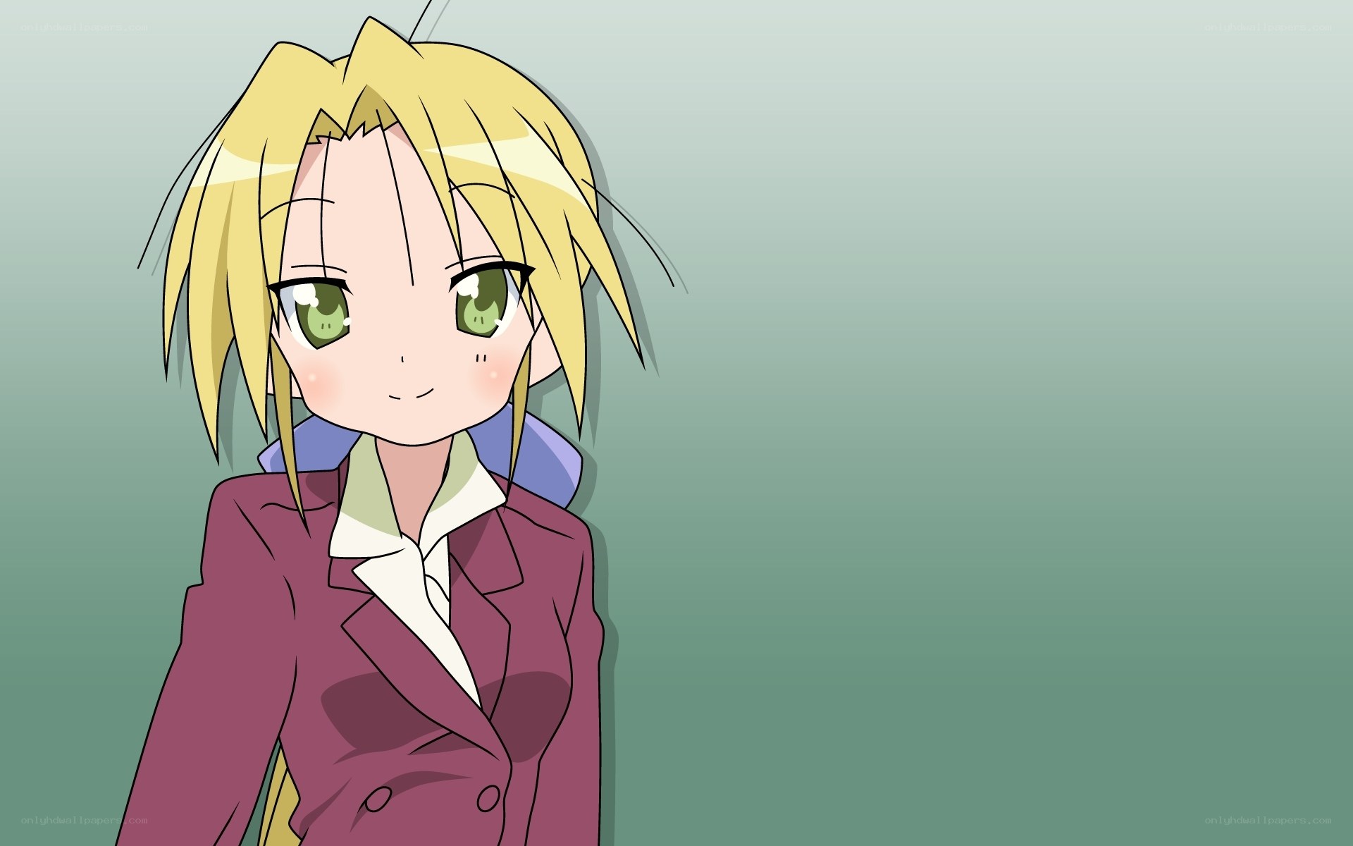 blonde anime girl in blazer