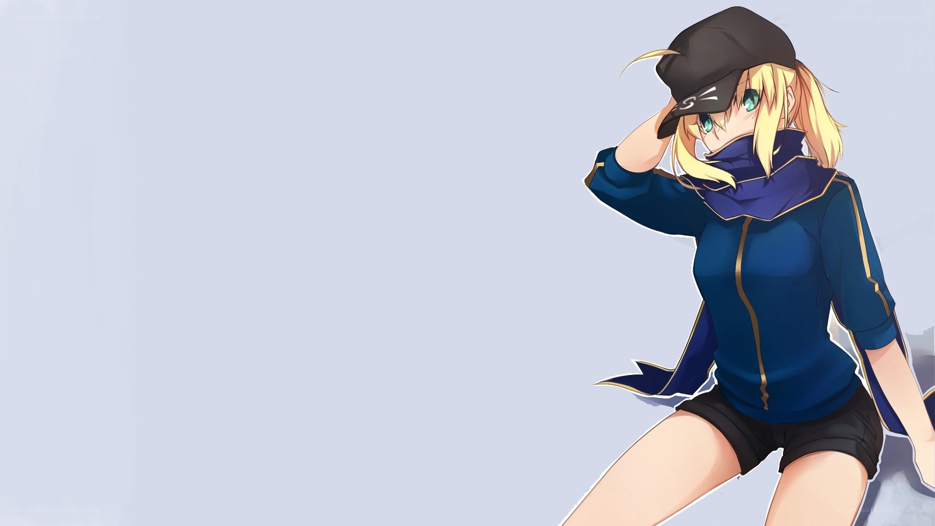 blonde anime girl in cap