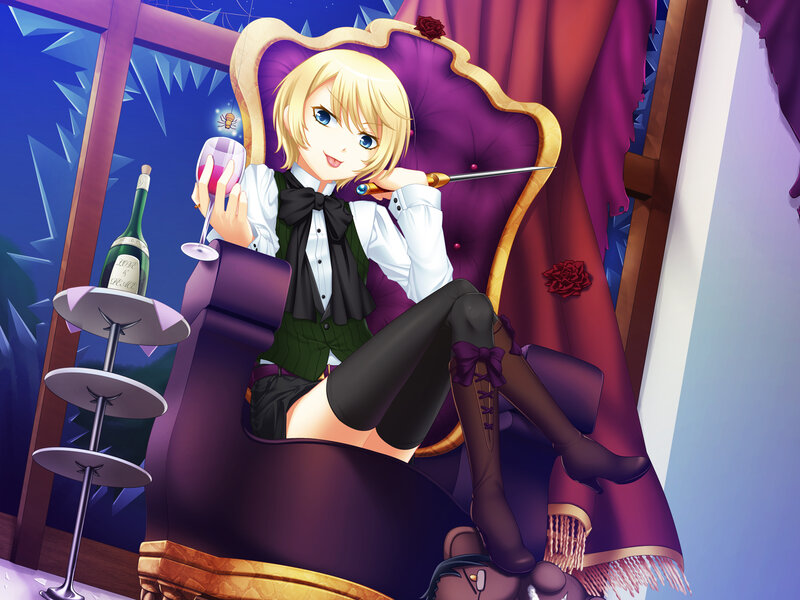 Blonde Anime Girl in Chair