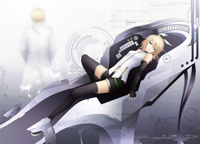 Blonde Anime Girl in Cockpit