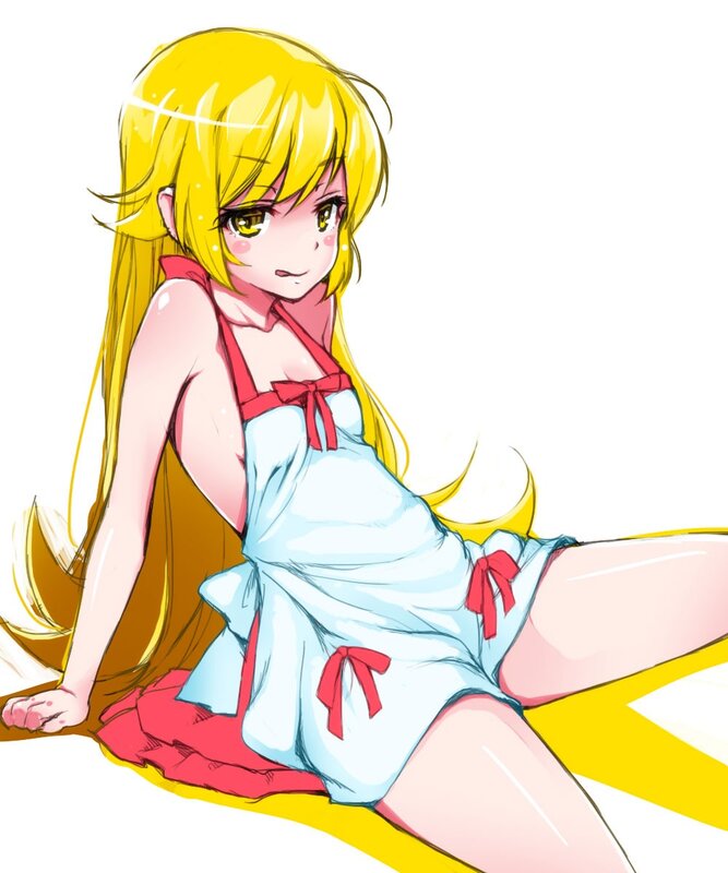 blonde anime girl in dress