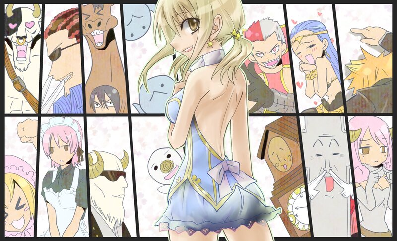 Blonde Anime Girl in Dress — Blue, Playful