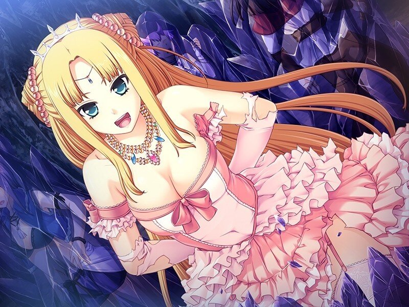 Blonde Anime Girl in Dress — Pink, Dramatic