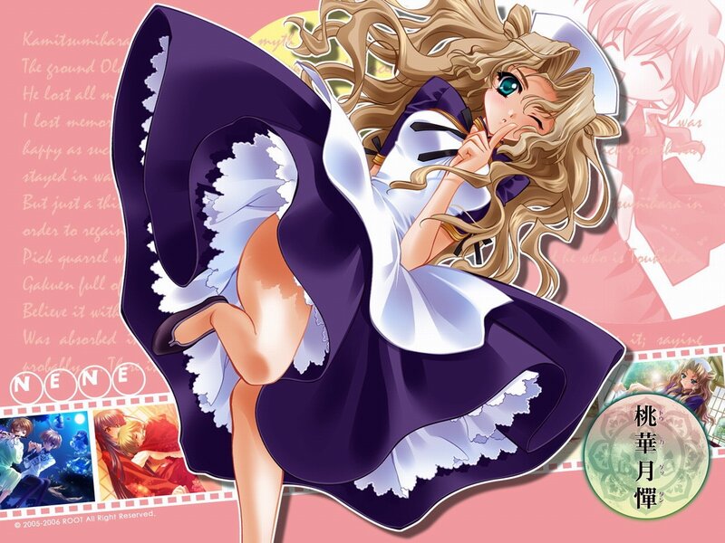 Blonde Anime Girl in Dress — Purple, Playful