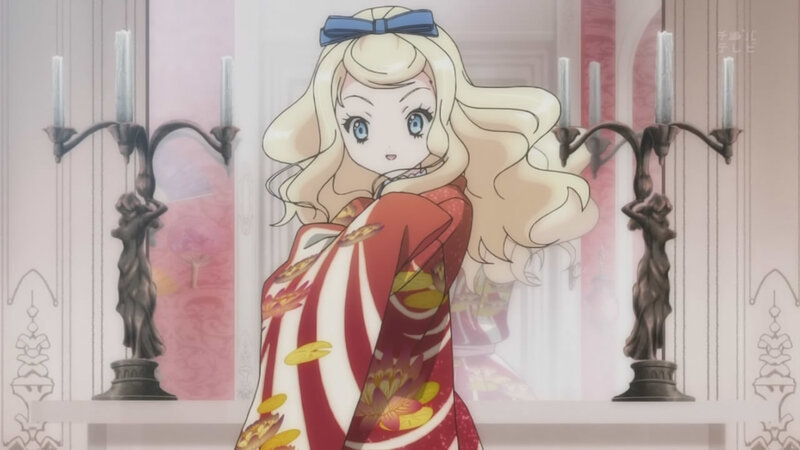 Blonde Anime Girl in Kimono — Red