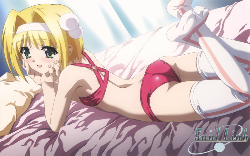 Blonde Anime Girl in Lingerie — Pink