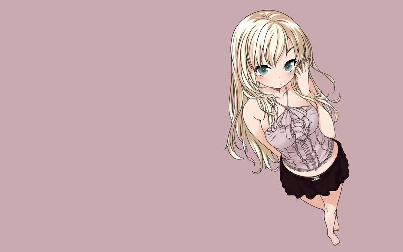 blonde anime girl in lingerie