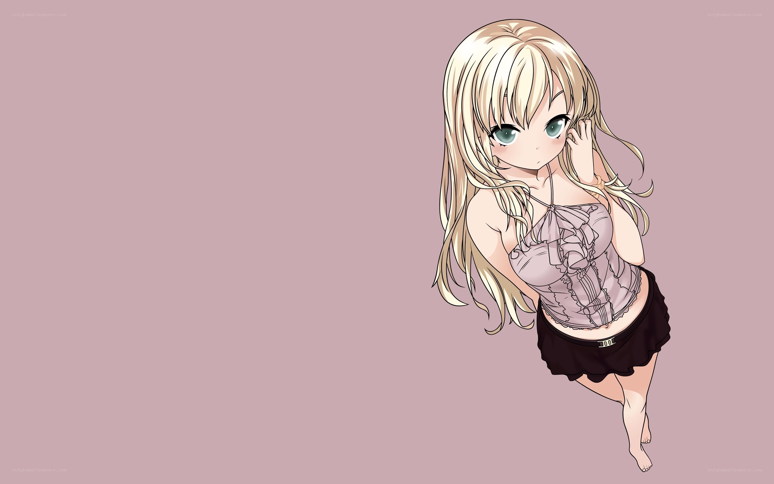 blonde anime girl in lingerie