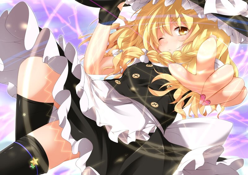 blonde anime girl in maid outfit