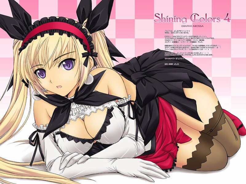 Blonde anime girl in maid outfit