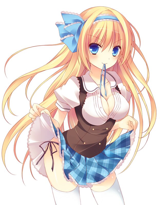 blonde anime girl in maid outfit