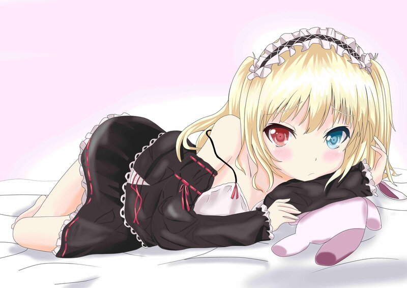 blonde anime girl in maid outfit