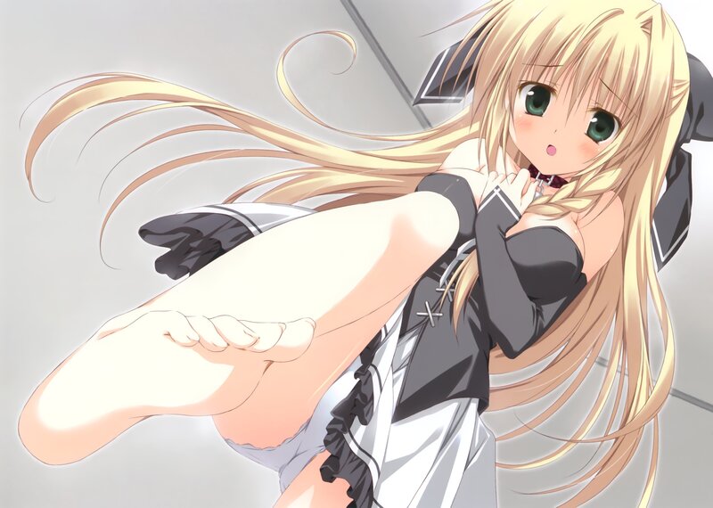 blonde anime girl in maid outfit