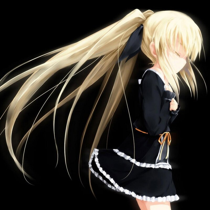 blonde anime girl in maid outfit