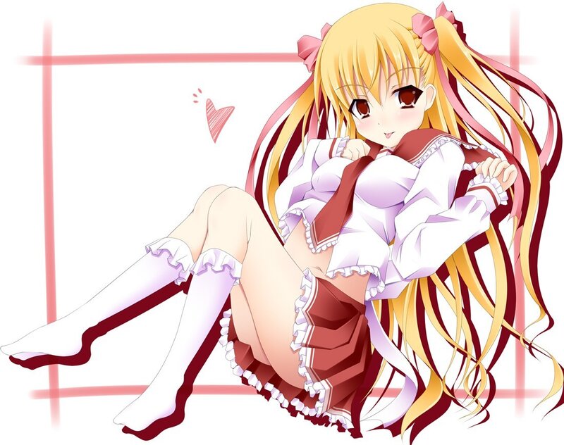blonde anime girl in maid outfit