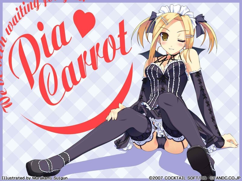 Blonde Anime Girl in Maid Outfit — Purple