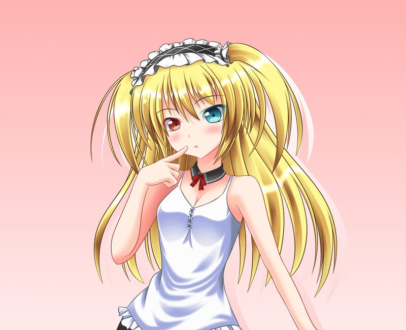 blonde anime girl in maid outfit