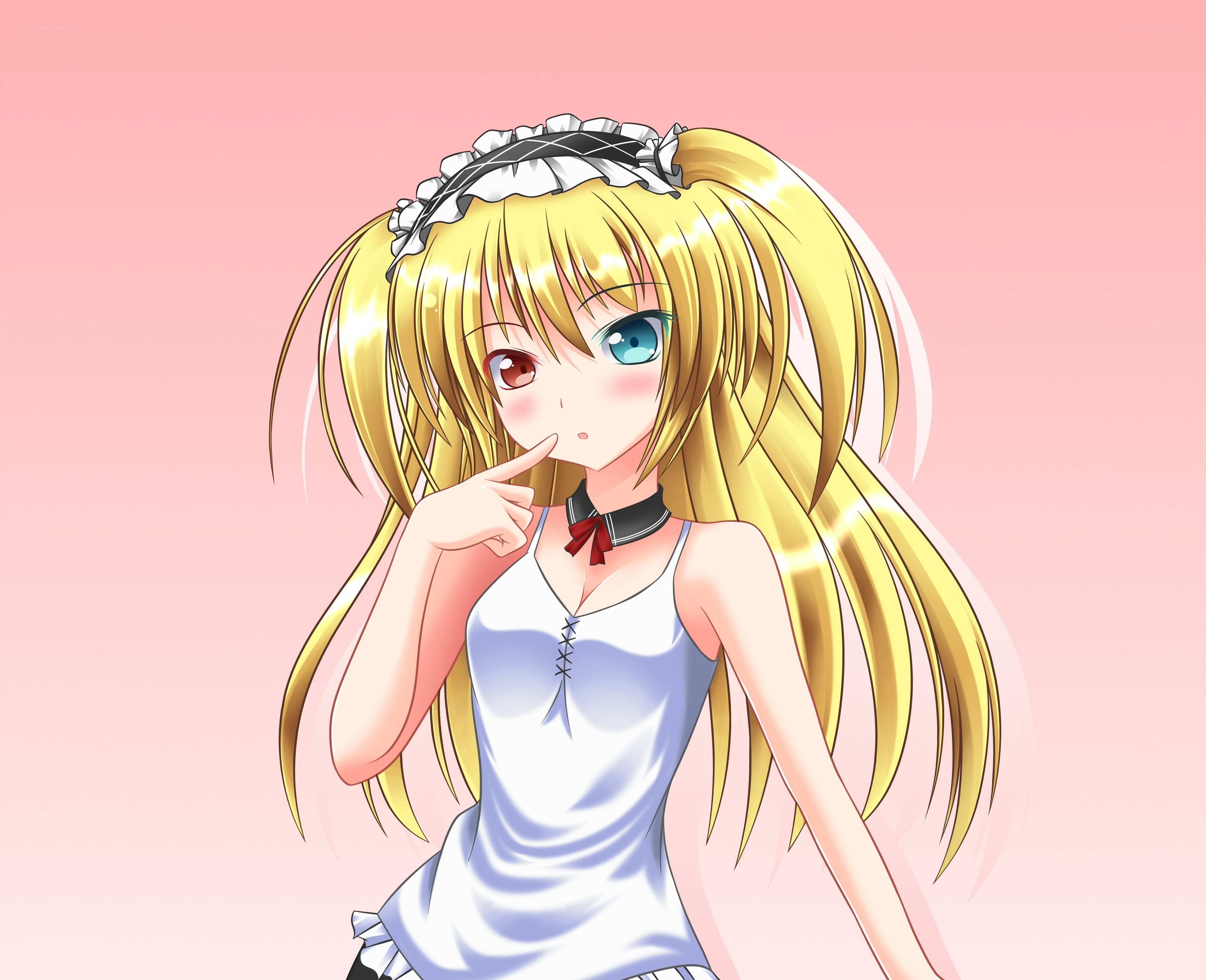 blonde anime girl in maid outfit