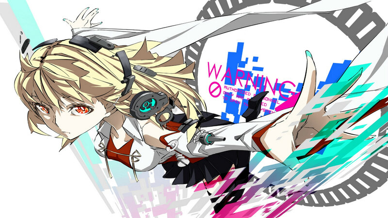 Blonde Anime Girl in Motion — White, Dynamic