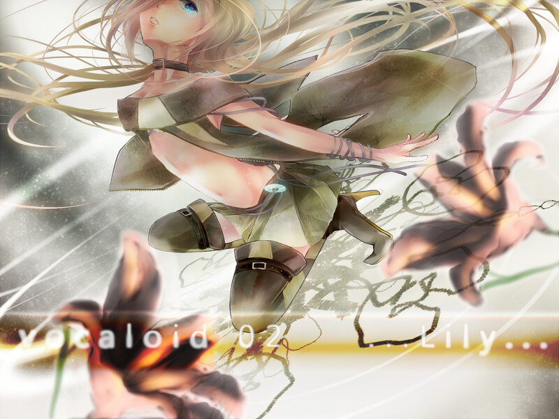 Blonde Anime Girl in Motion — White