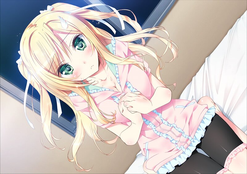 Blonde Anime Girl in Pajamas — Pink