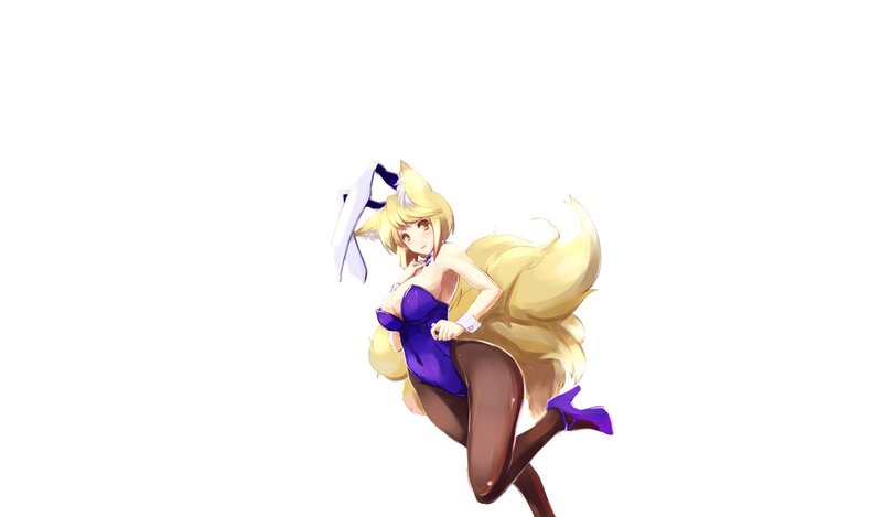blonde anime girl in purple outfit