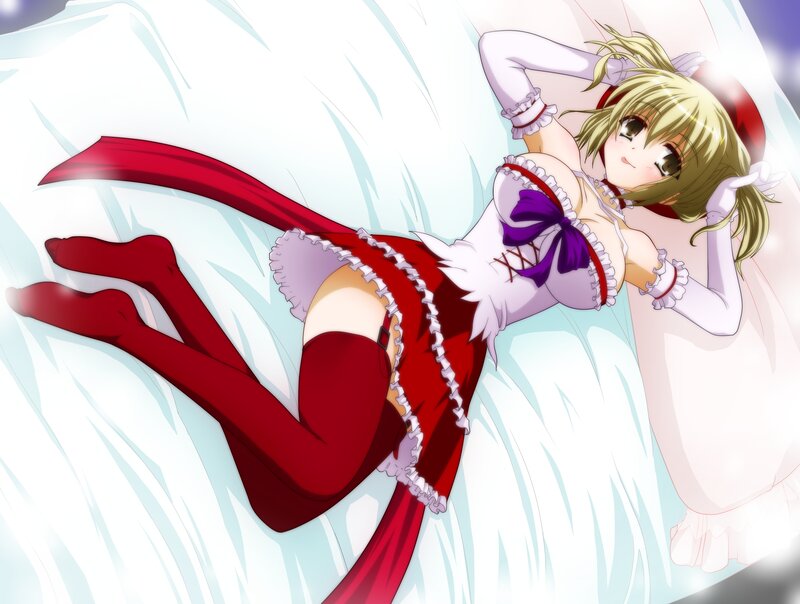Blonde Anime Girl in Red Dress — Relaxed