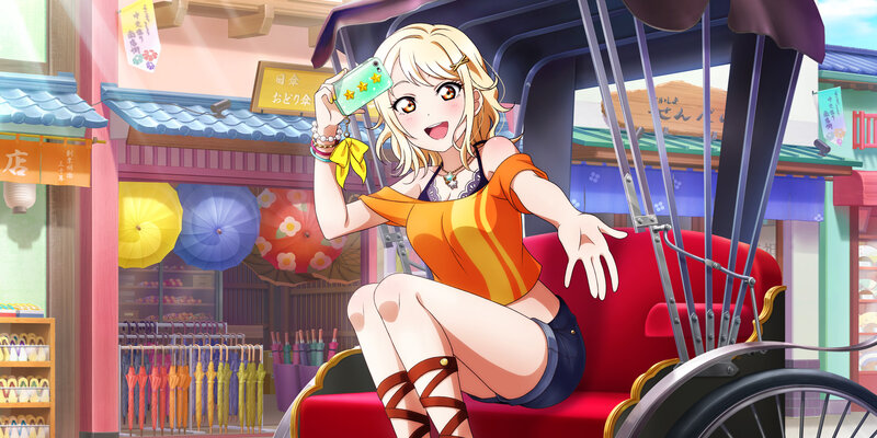Blonde Anime Girl in Rickshaw