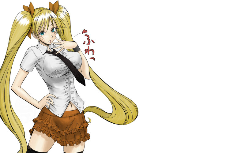 blonde anime girl in school uniform