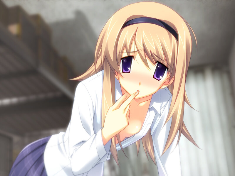 blonde anime girl in school uniform