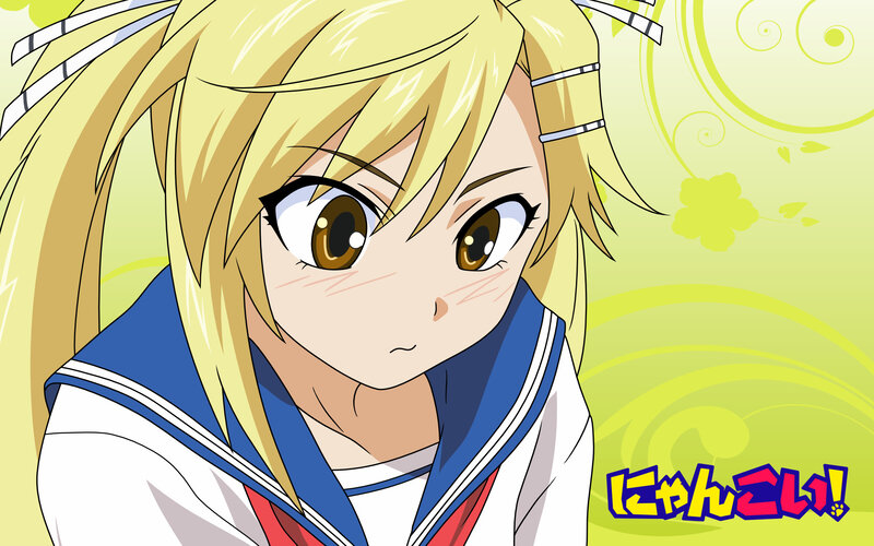 blonde anime girl in school uniform