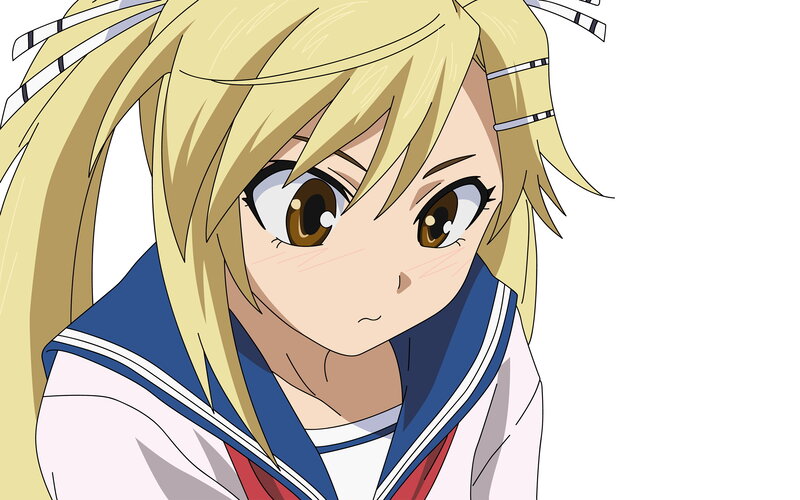 blonde anime girl in school uniform