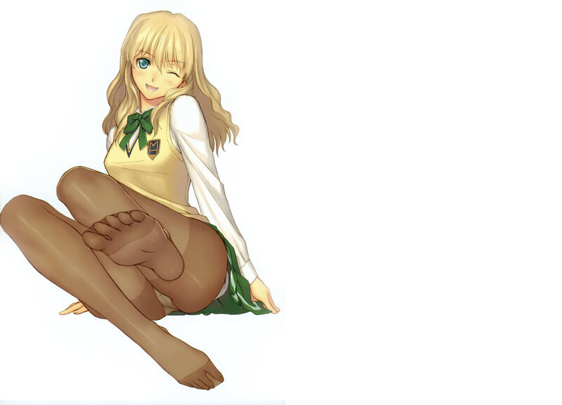 blonde anime girl in school uniform