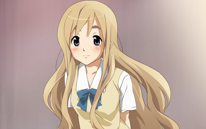 blonde anime girl in school uniform