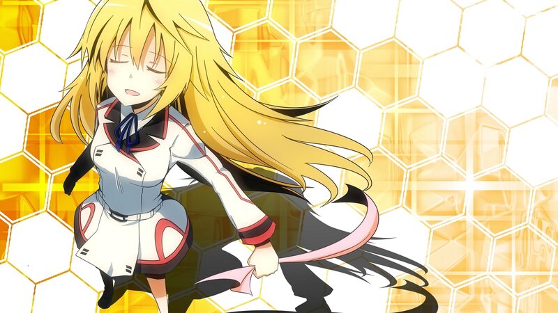 blonde anime girl in school uniform