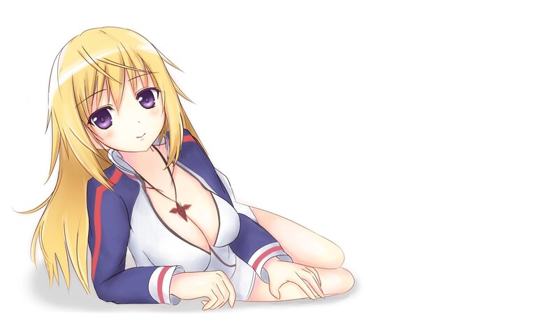 blonde anime girl in school uniform
