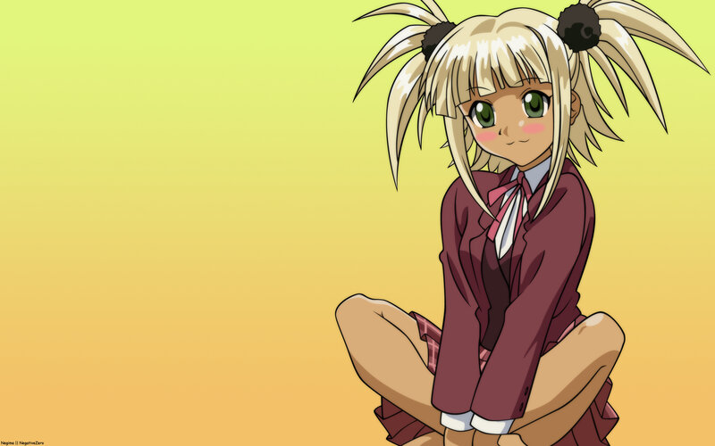 blonde anime girl in school uniform