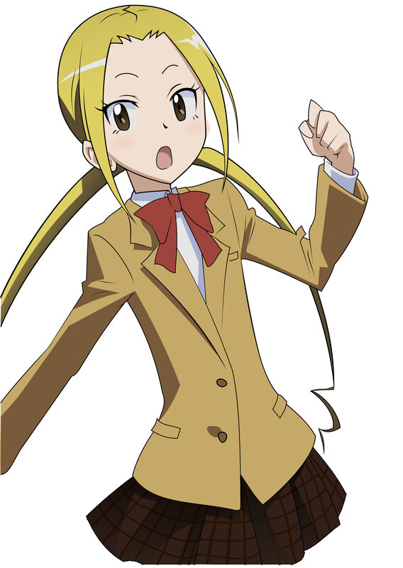 blonde anime girl in school uniform